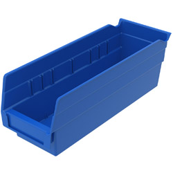 BIN PLASTIC SHELF BLUE 11-5/8X4-1/8X4 - Shelf Bin Plastic